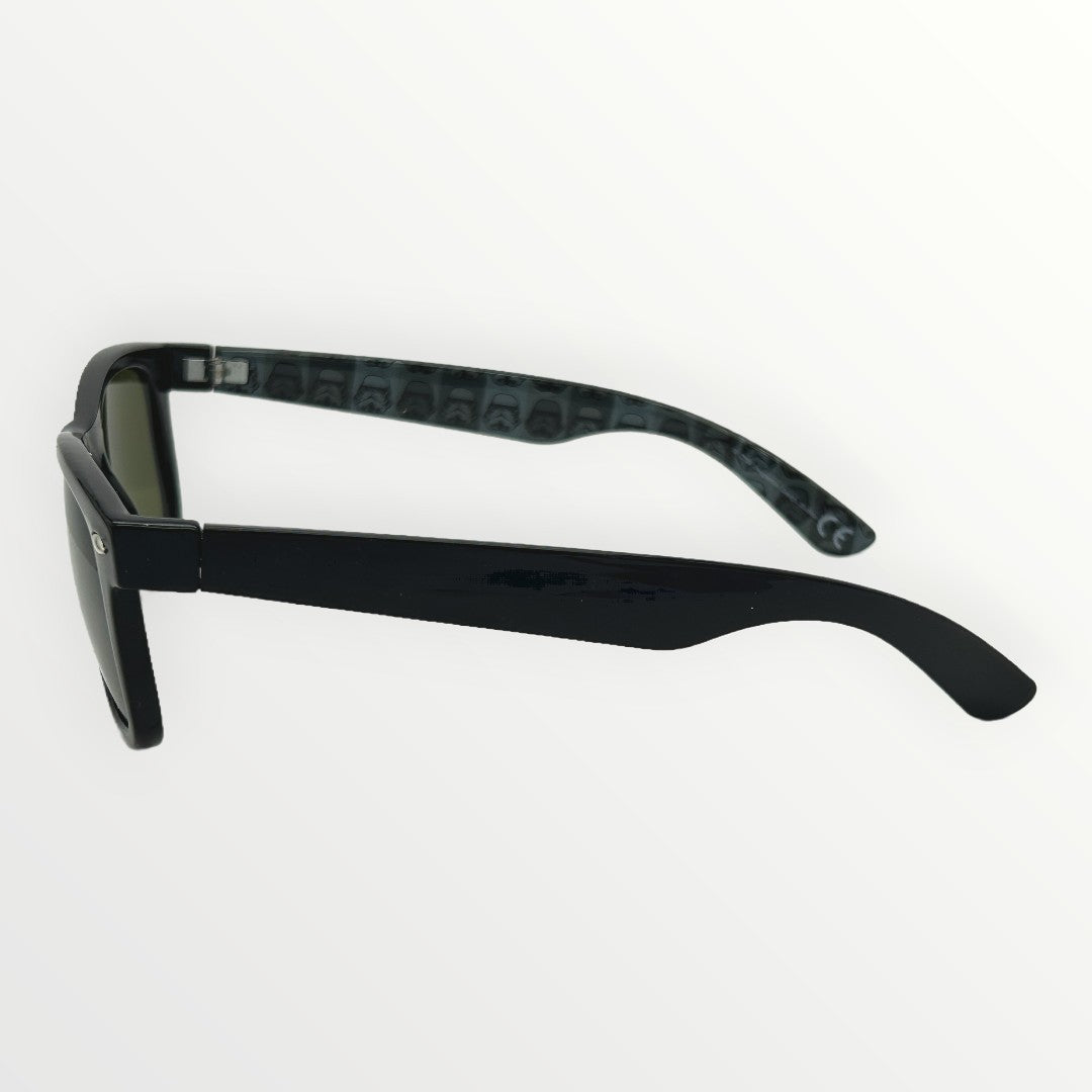 Black sunglasses on a white background