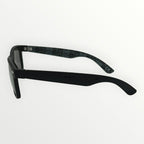 Black sunglasses on a white background