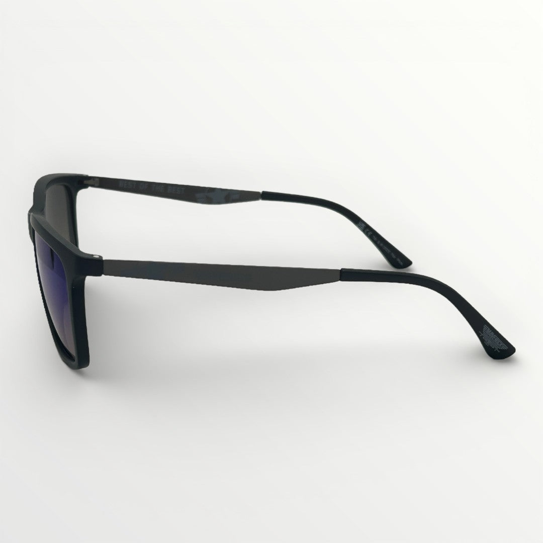 Black sunglasses on a white background