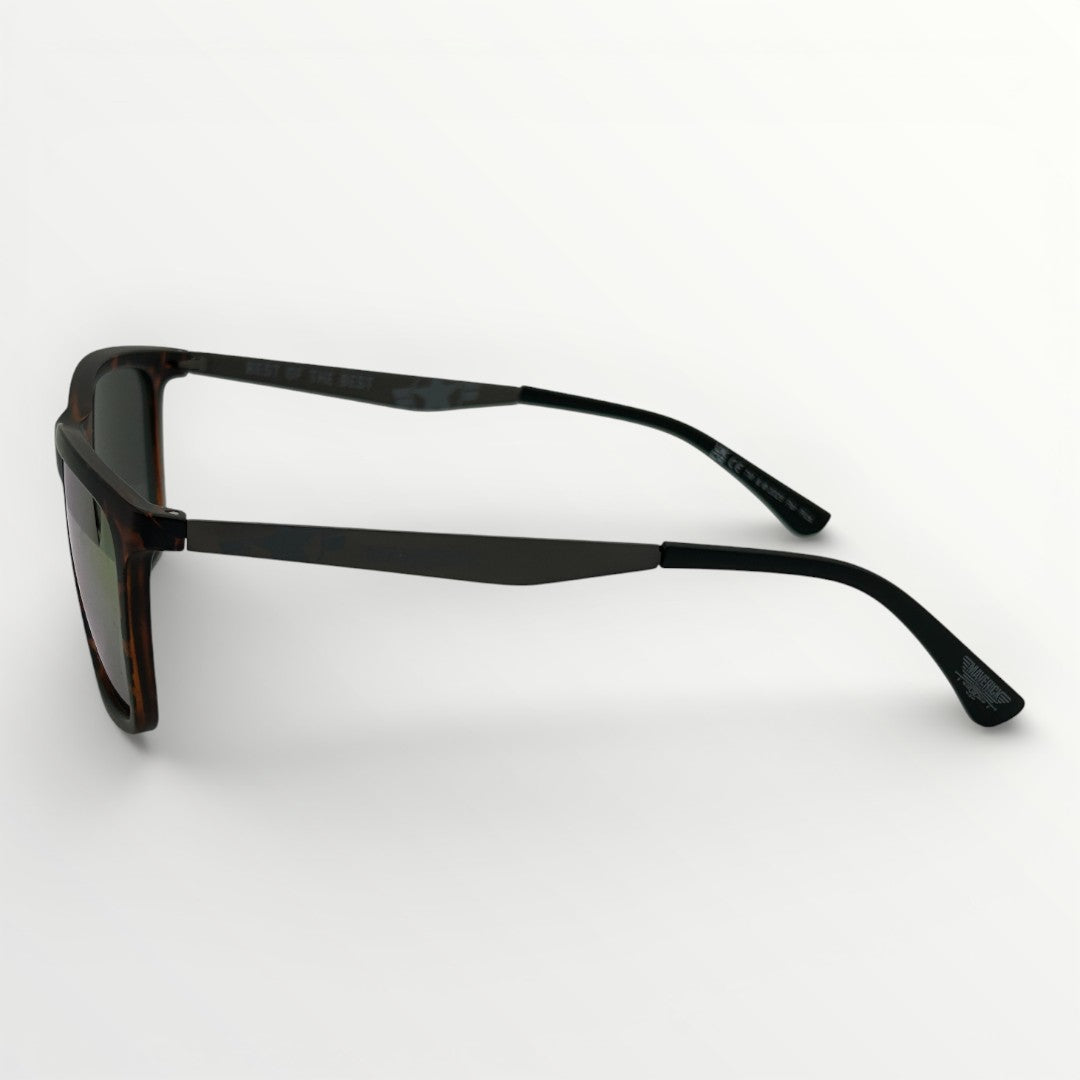 Black sunglasses on a white background