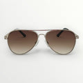Aviator sunglasses with gradient lenses on a white background